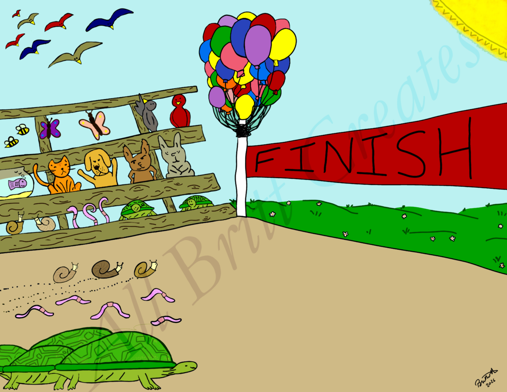snail turtle and inch worm race with watermark2